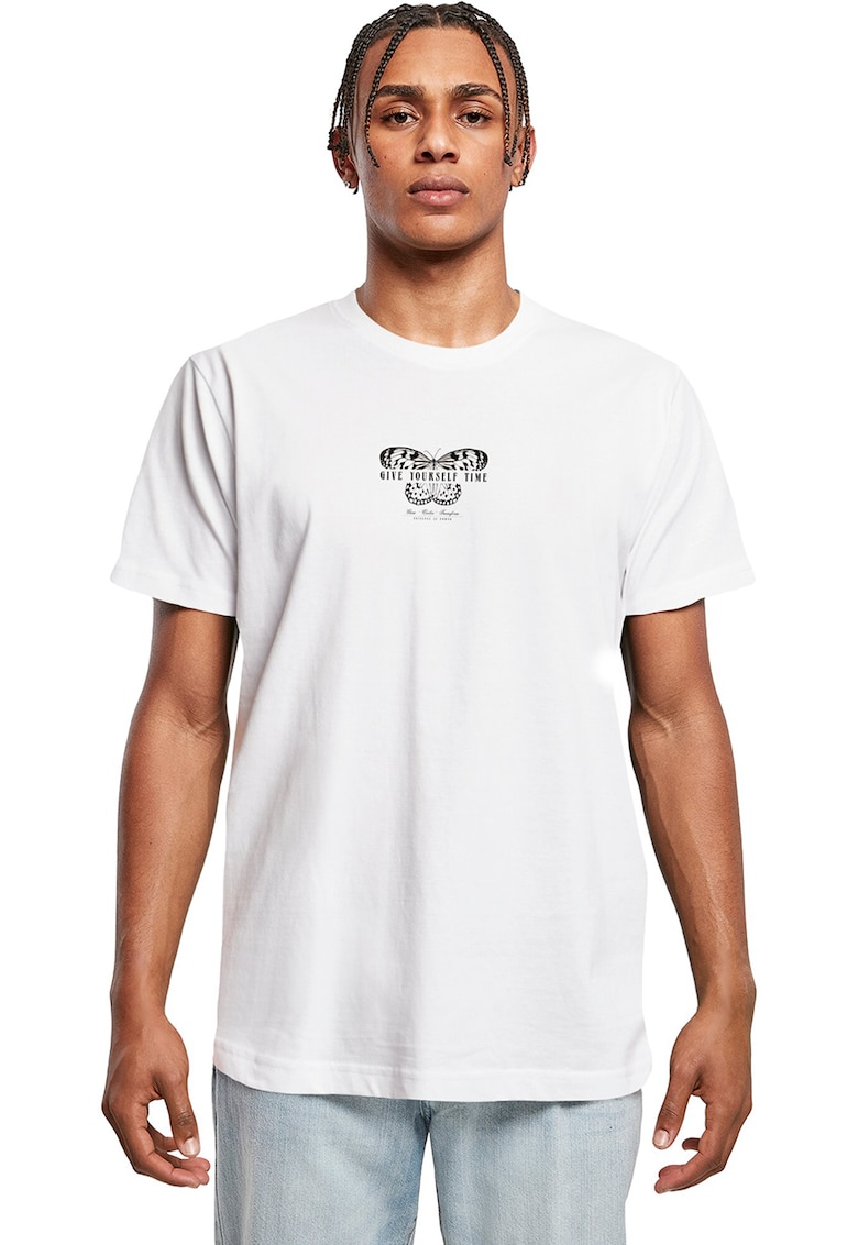 Tricou din bumbac cu imprimeu grafic - Alb/Roz/Albastru