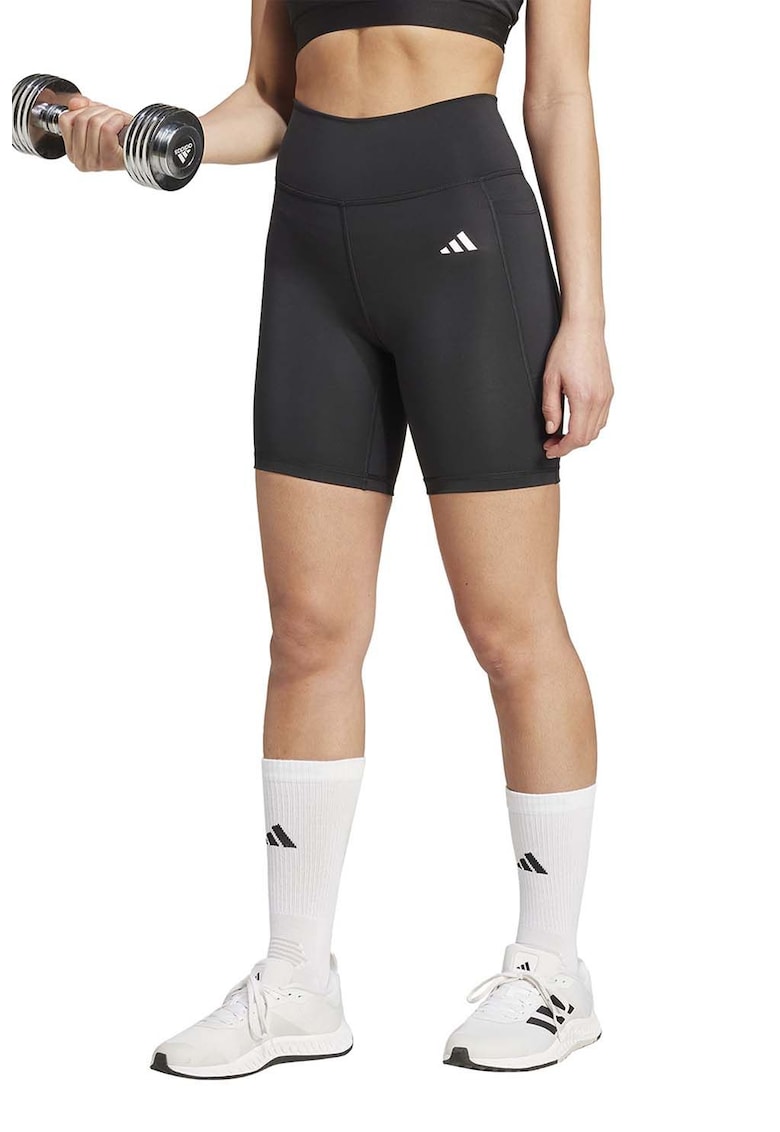 Colanti scurti cu detalii logo - pentru fitness - Negru