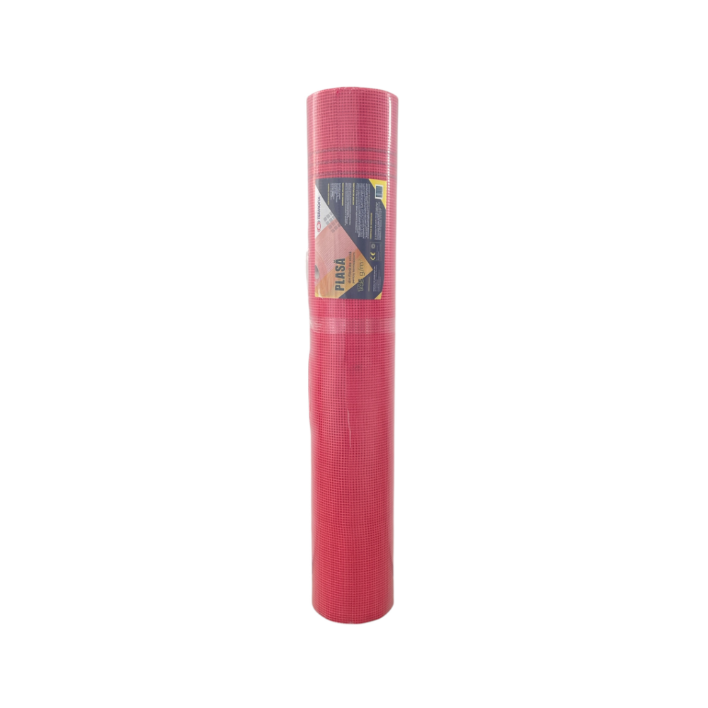 Plasa fibra de sticla Termofix, rosu, 145 g/m², 50 x 1 m