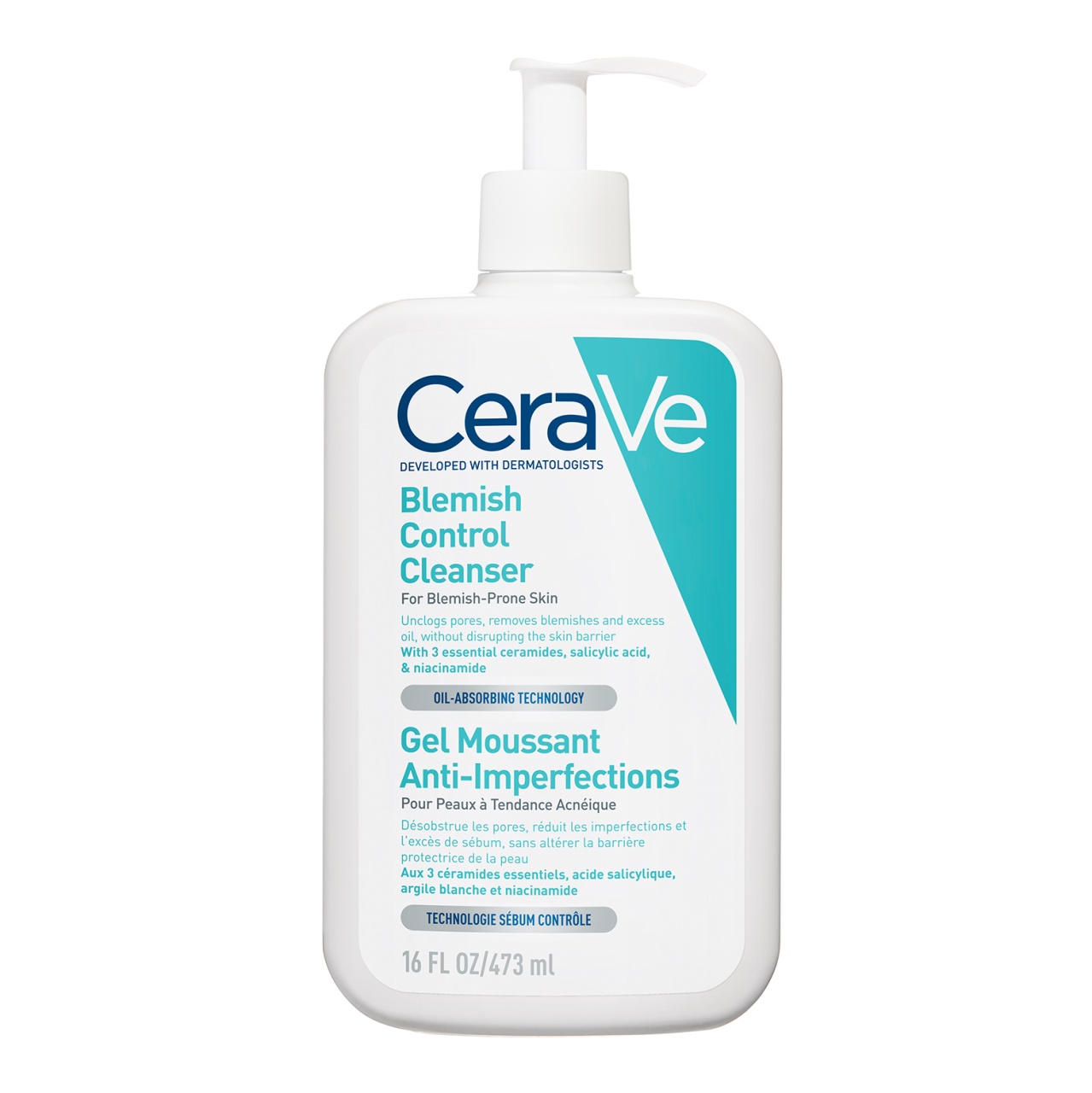 Gel de curatare spumant CeraVe anti-imperfectiuni cu acid salicilic pentru ten gras cu tendinta acneica (Concentratie: Gel de curatare, Gramaj: 473 ml)