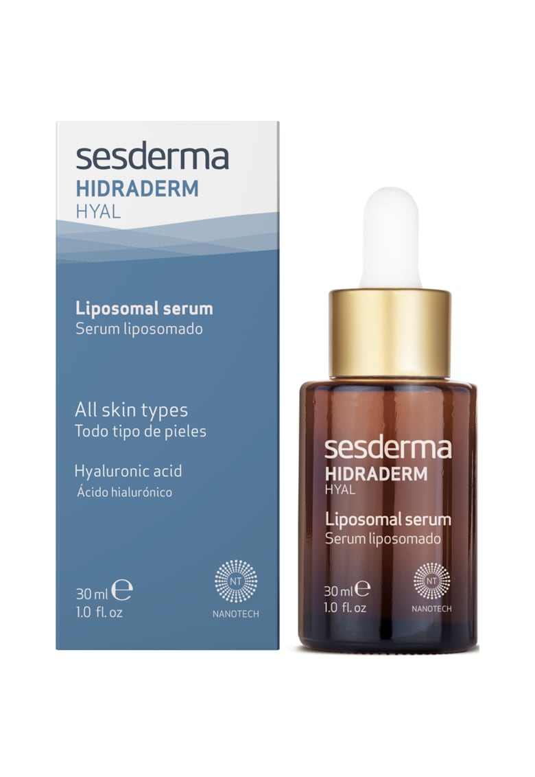 HIDRADERM Hyal Ser - hidratare cu 3 tipuri de acid hialuronic - potrivit pentru toate tipurile de ten - efect anti-rid si calmant - tehnologie Nanotech - 30ml