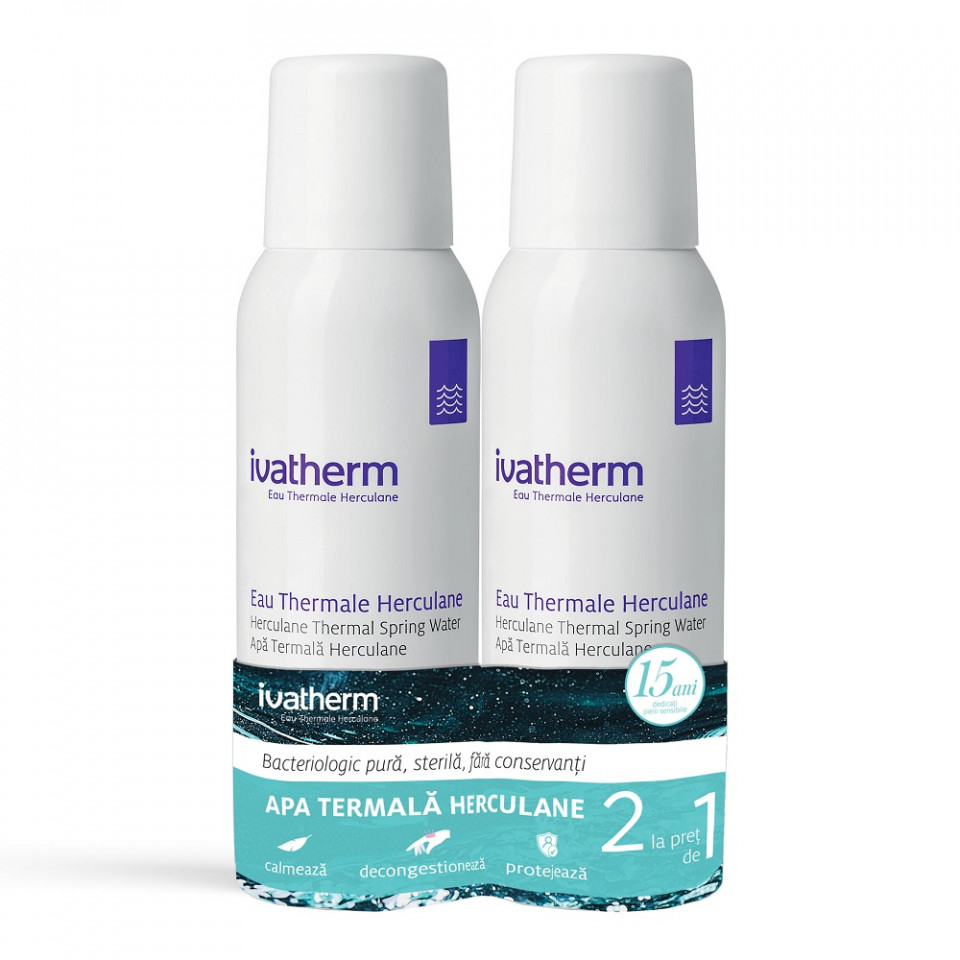 Pachet Apa termala Herculane spray, Ivatherm (Concentratie: Apa termala, Gramaj:  2 x 100 ml)