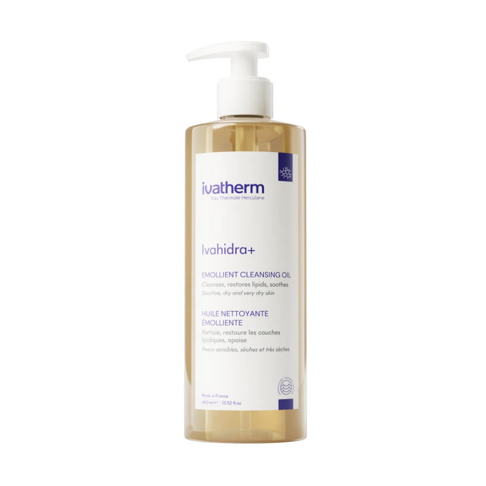 Ulei de spalare emolient pentru piele uscata și foarte uscata, Ivahidra+ Ivatherm, 400 ml