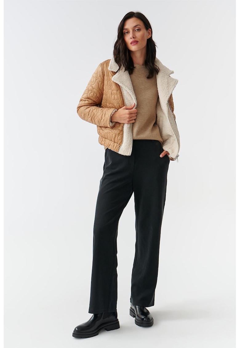 Jacheta reversibila din material teddy - Maro camel