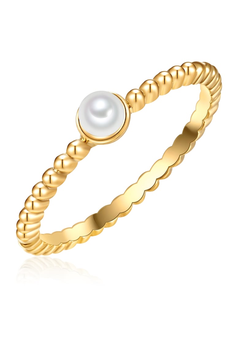 Inel placat cu aur de 14K si decorat cu perla - Auriu