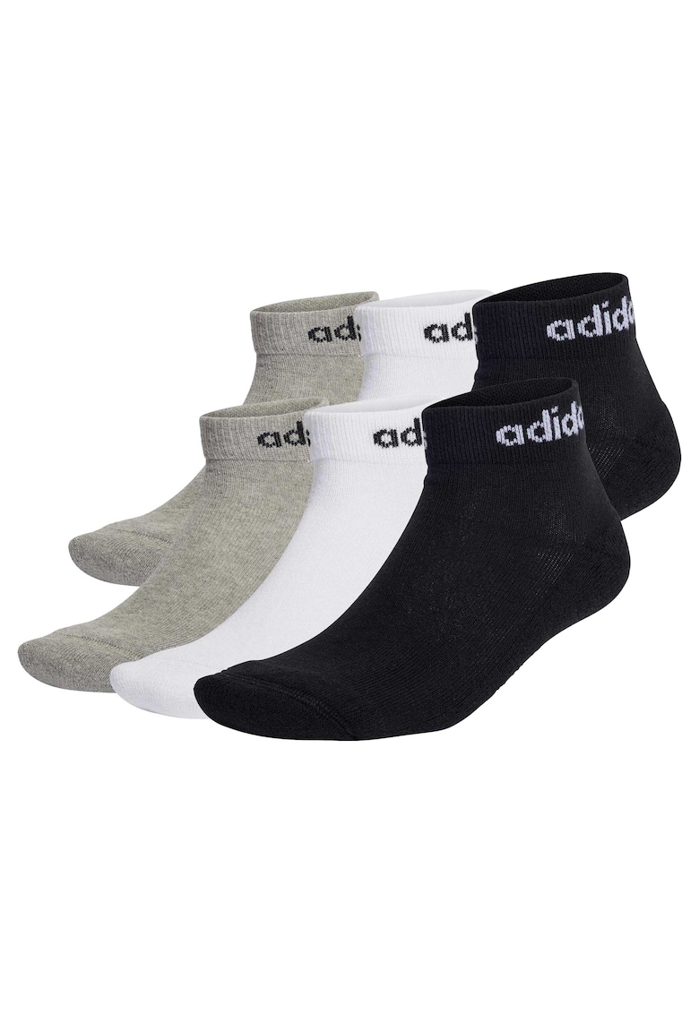 Set de sosete pana la glezna unisex - 6 perechi - Alb/Negru/Gri