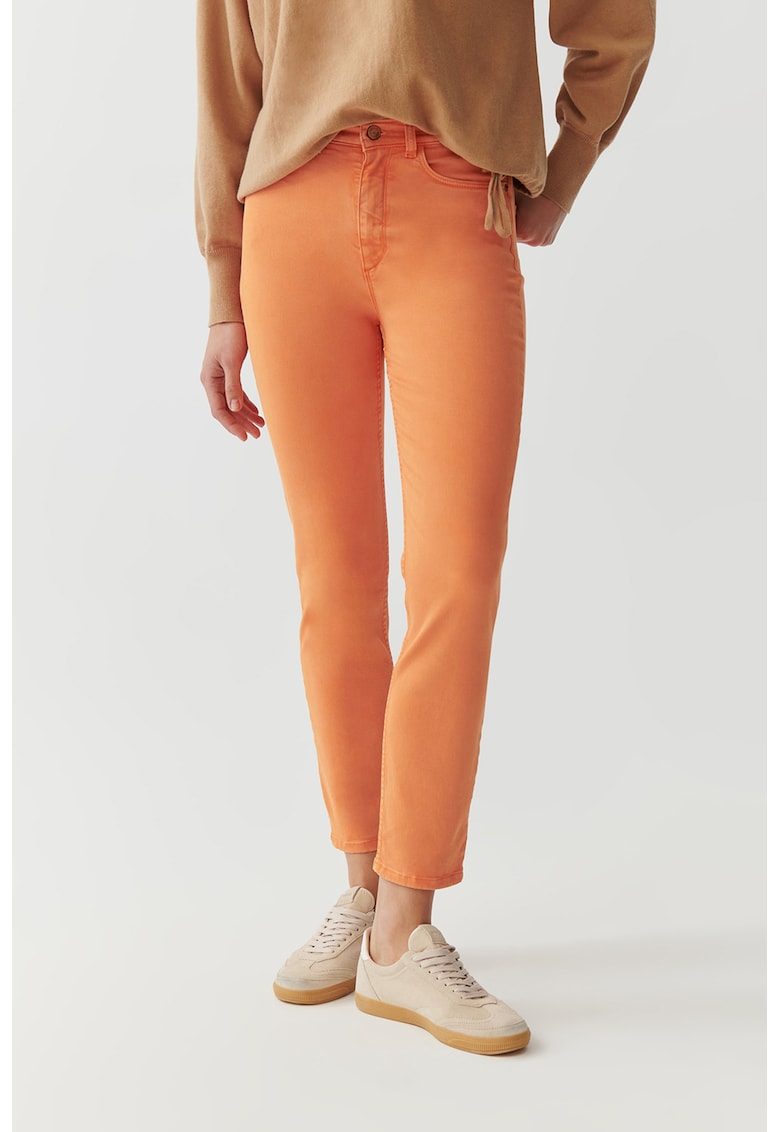 Blugi regular fit cu talie inalta Romiki - Portocaliu