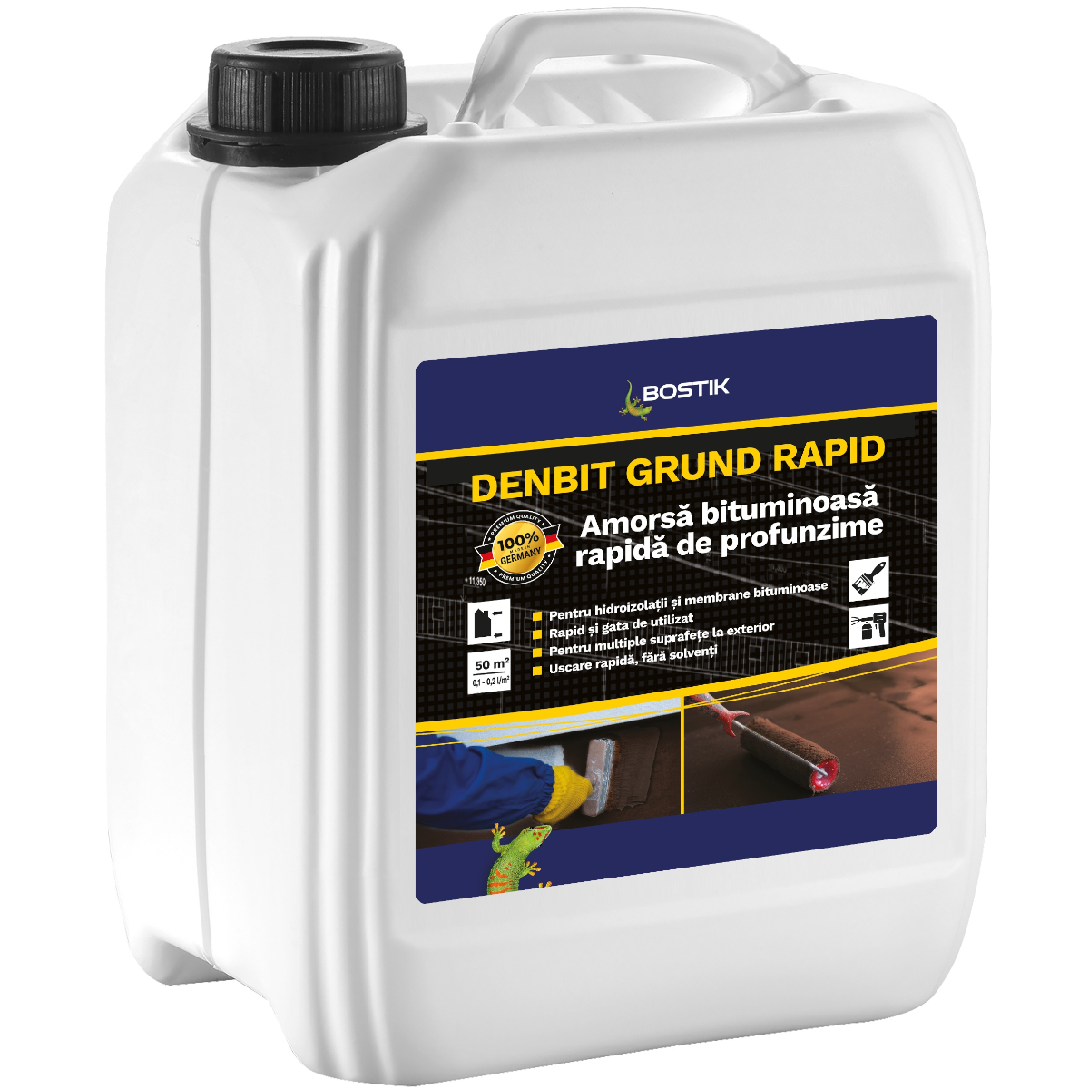 Amorsa bituminoasa rapida de profunzime Denbit Grund Rapid, exterior, negru, 5 l