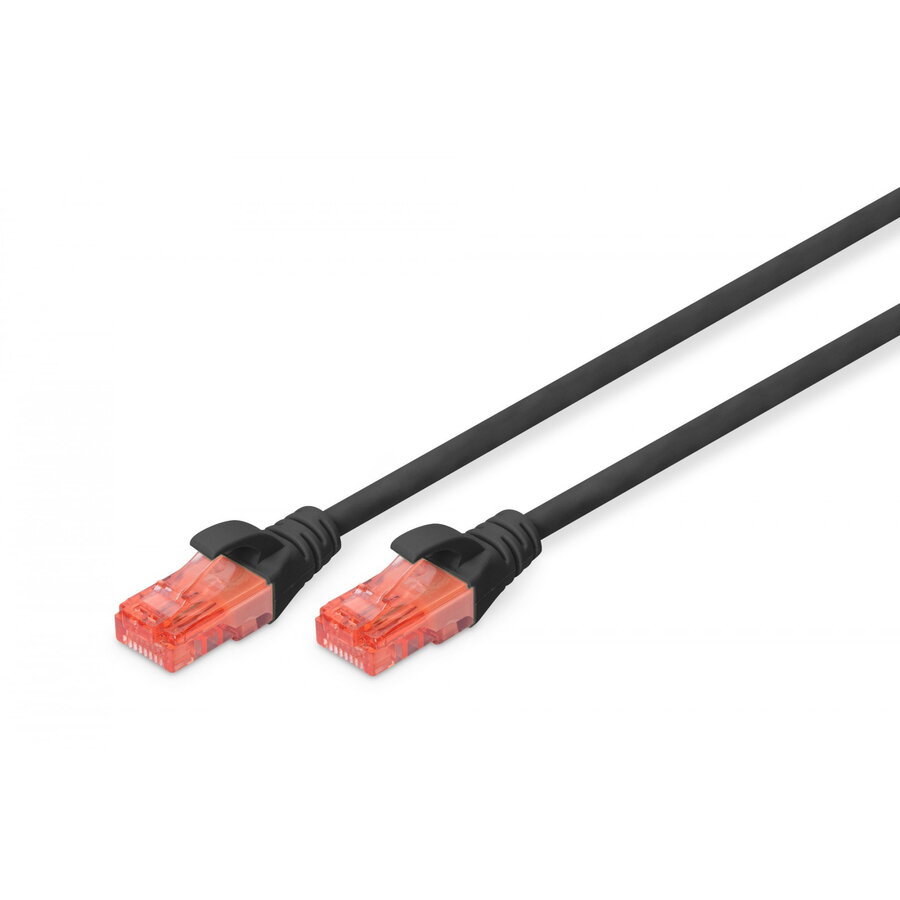Cablu patch cord U-UTP CAT 6, PVC AWG 26/7, lungime 0,5 m, culoare neagra