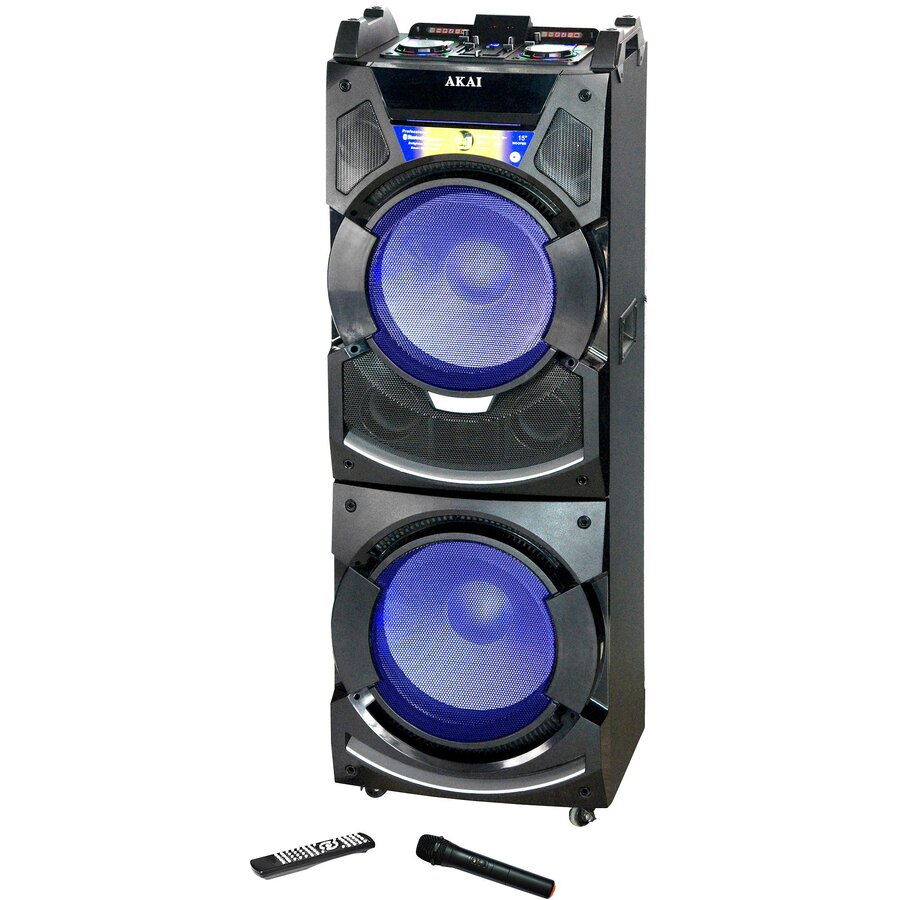 Boxa activa fixa AKAI DJ-S5H, dual USB, card SD, Bluetooth, microfon wireless si telecomanda, 400W