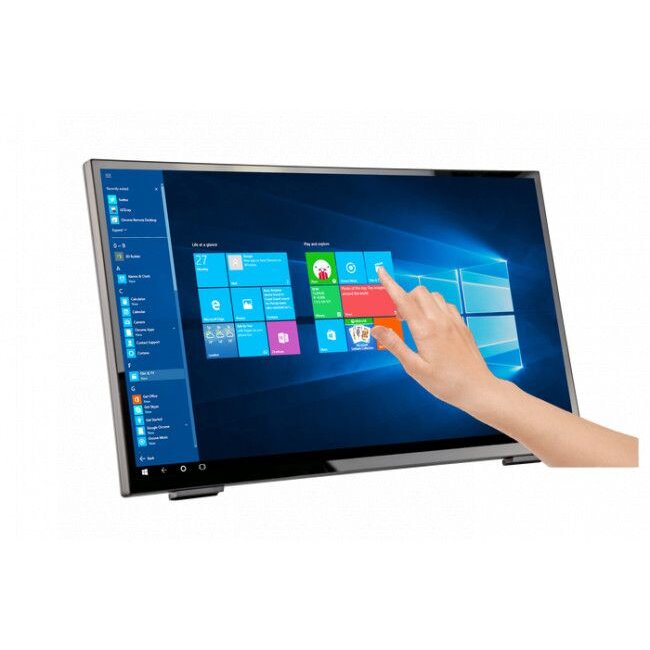 Monitor LED HANNSPREE HT248PPB Touchscreen, 23.8, WIDE, FULL HD, D-Sub, HDMI, DP, NEGRU