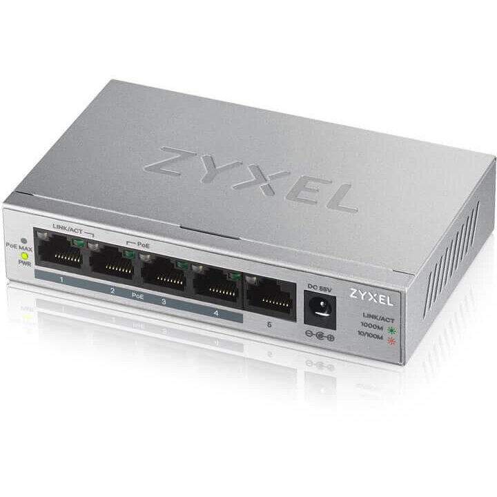 Switch ZyXEL GS1005-HP 5-Port Gigabit PoE