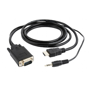 Cablu Gembird A-HDMI-VGA-03-6, HDMI - VGA + 3.5mm jack, 1.8m, Black