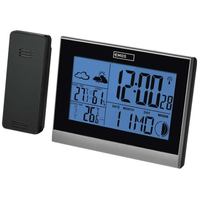 Statie meteo, Emos, E3070, Negru/Argintiu