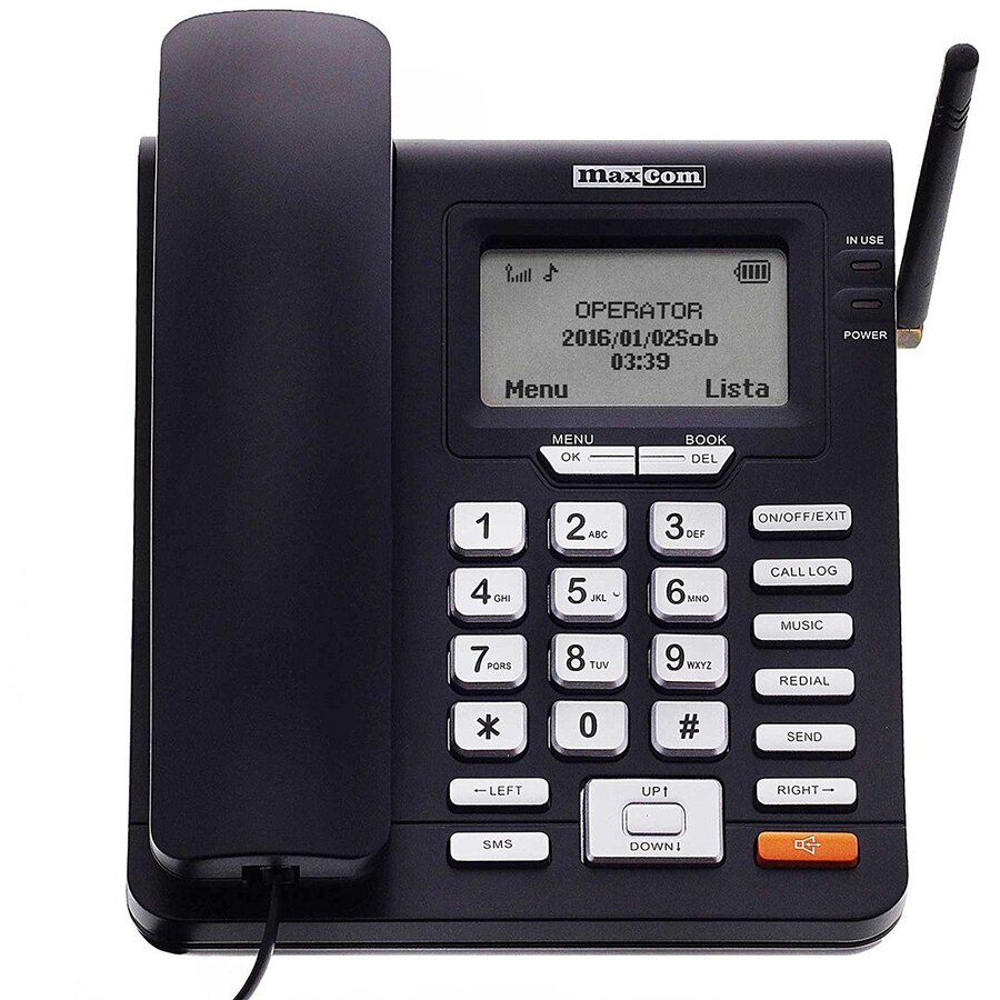 Telefon fix Maxcom Comfort MM28DHS DECT, 2G, SIM, Negru