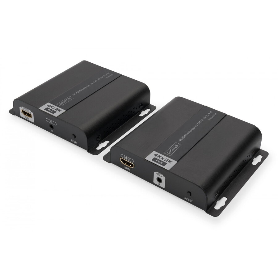 Digitus 4K HDMI Extender via CAT/IP (Set), PoE , Emitator & receiver AV 3840 x 2160 Pixel Negru