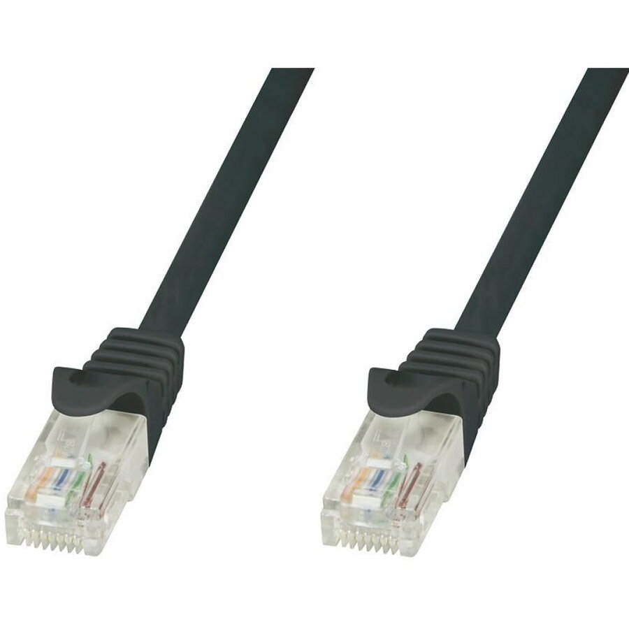 Cablu de rețea patch CCA Cat.5E UTP negru , 0.5m