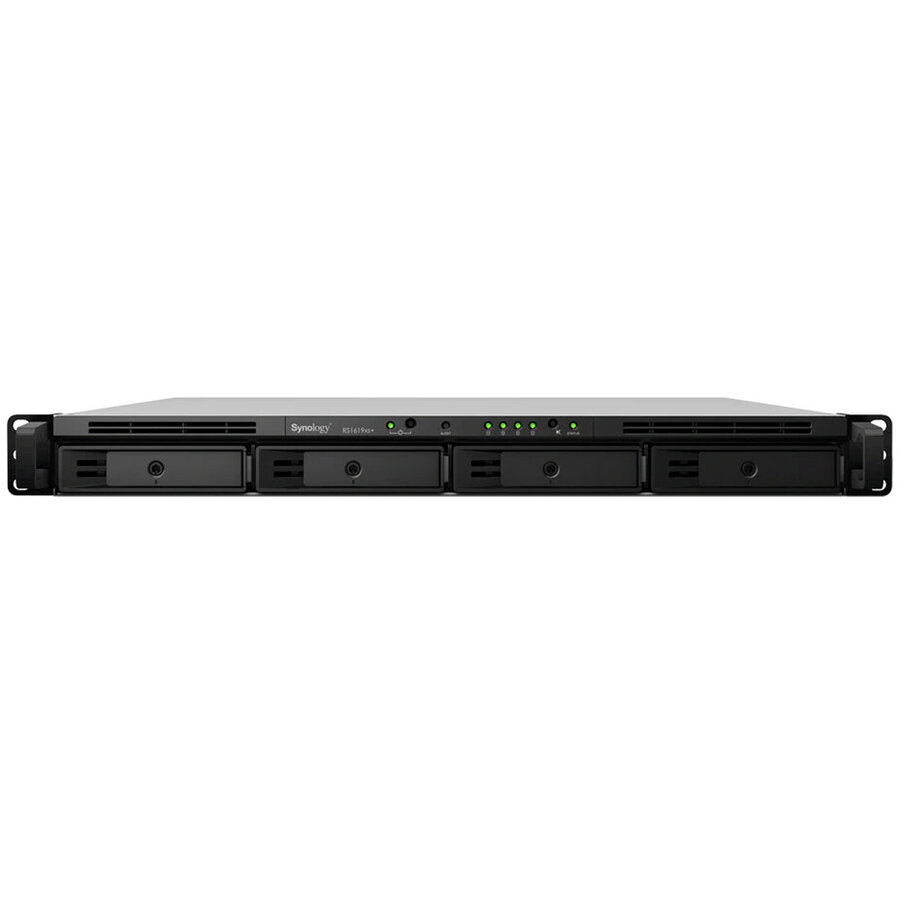 Network Attached Storage Synology 1U RackStation RS1619xs+, Procesor Intel Xeon D-1527 @2.2Ghz, 8 GB DDR4, 4-Bay, 4 x Gigabit LAN, 2 x USB 3.0, 1 x eSATA, PCIe Expansion