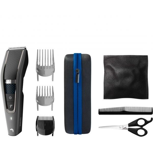 Aparat de tuns Philips HC7650/15, 0.5-28 mm, 28 trepte, Litiu-Ion, Lavabil, Negru/Albastru