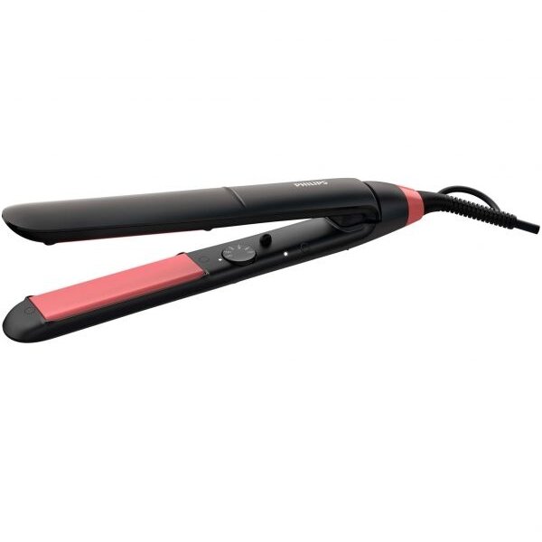 Placa de par Philips StraighCare Essential BHS376/00, tehnologie ThermoProtect, placi cu infuzie de cheratina, Negru