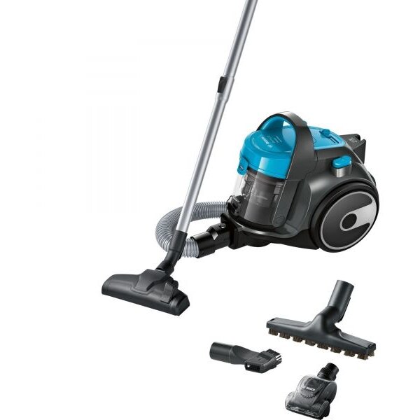 Aspirator fara sac Bosch BGS05X240, 1.5 l, reglare electronica, Filtru igenic PureAir, perie mini turbo, Albastru