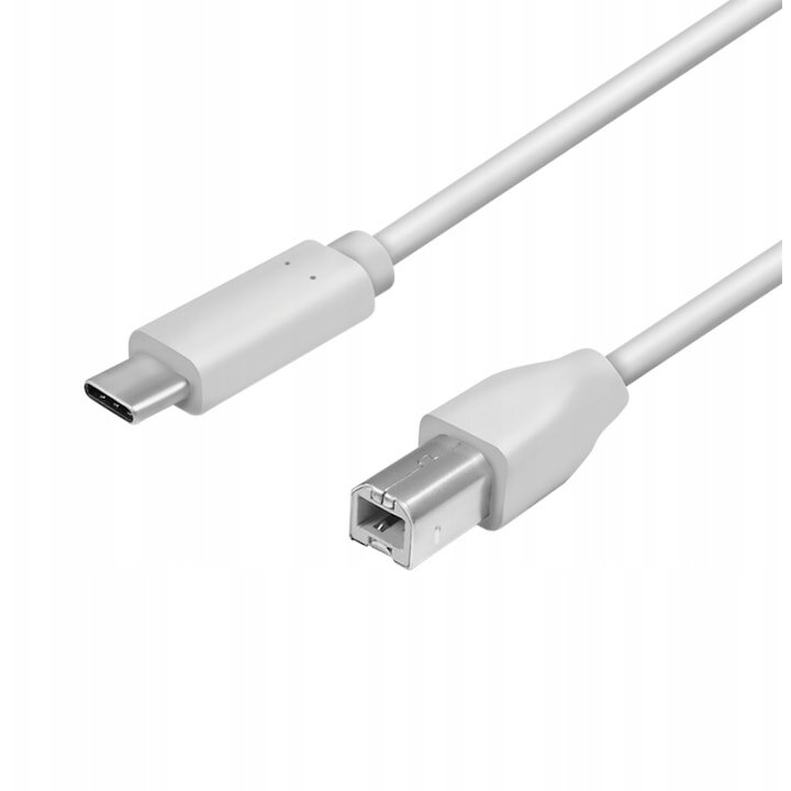 Cablu USB-C imprimanta USB-B USB 2.0 HD LogiLink, Alb, 2 m