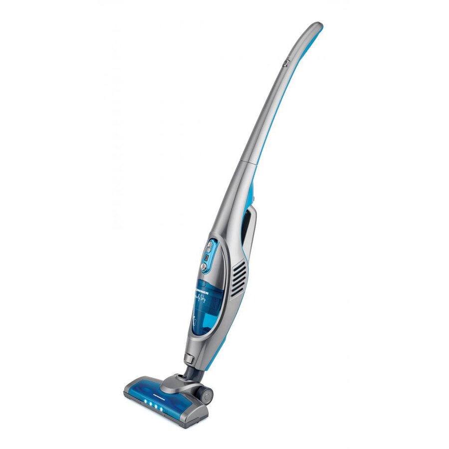 Aspirator vertical Heinner CloudySky HSVC-V21.6GR, sistem de filtrare ciclonic, dubla utilizare: aspirator vertical sau de mana, acumulator Li 22.2V, 110W, 2 viteze, putere aspirare max 8kPa, 0.5L, perie cu lumini LED, albastru/gri