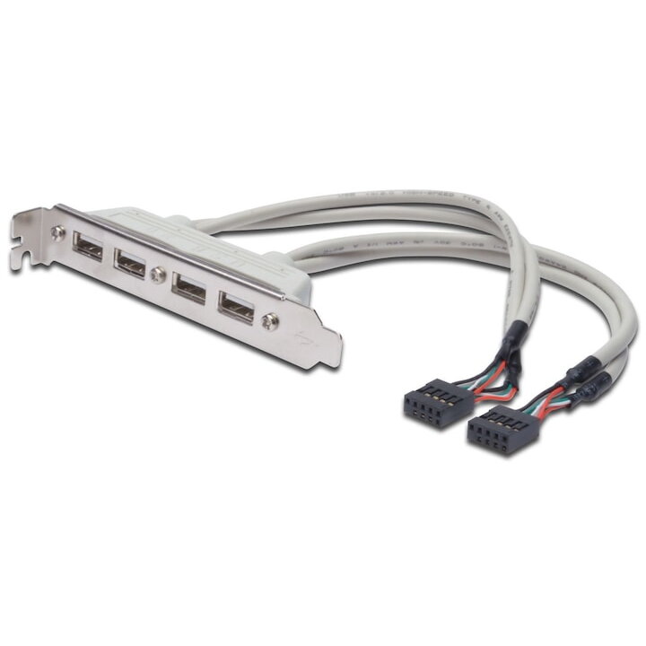 Cablu cu suport, Assmann, USB, Gri
