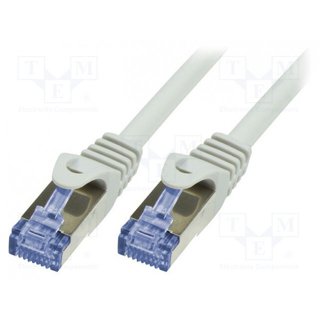 Cablu patchcord Cat.6A 10G S/FTP PIMF PrimeLine 1m gri