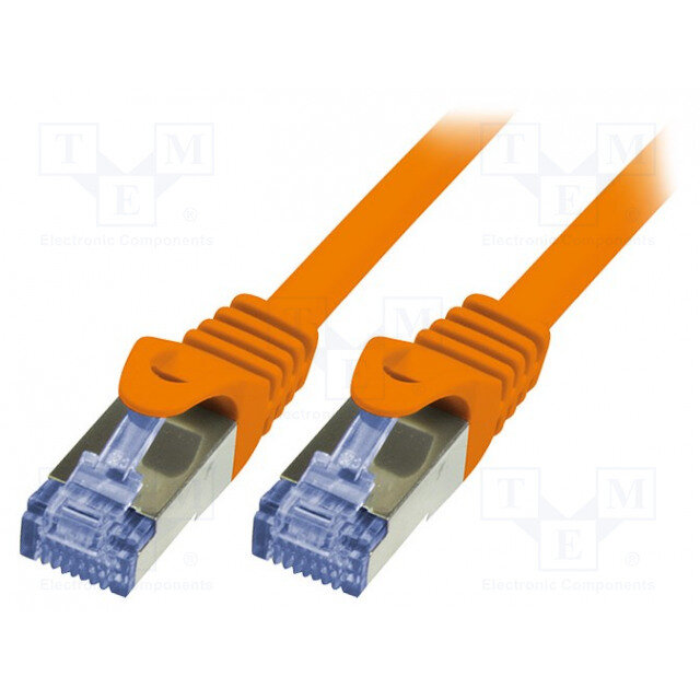 Cablu Patch cord Logilink, cat6A S/FTP portocaliu, 0,50m, PrimeLine CQ3028S