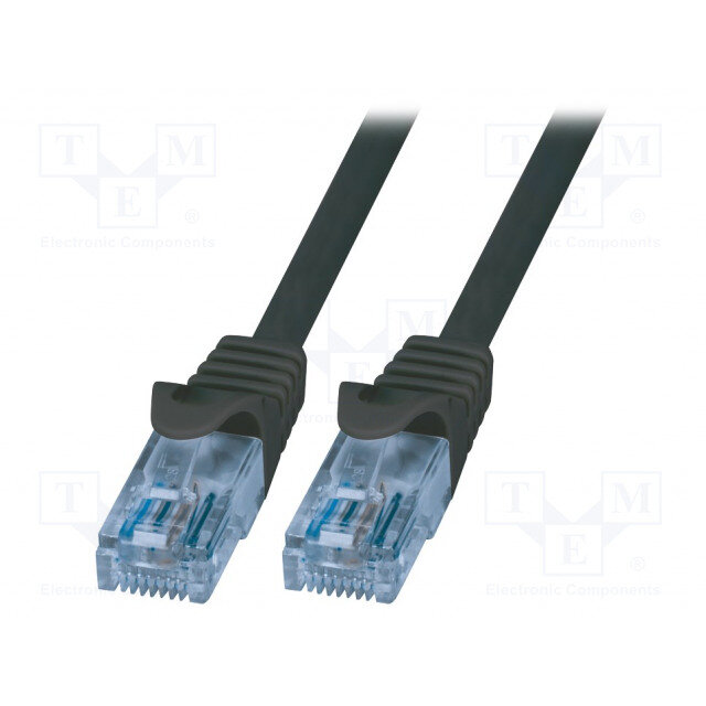 Patch Cable Cat.6A 10GE Home U/UTP EconLine black 0,25m