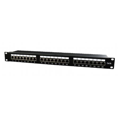 Patch panel Gembird NPP-C524-002, 24 Porturi, 19, 1U, CAT.5e (Negru)