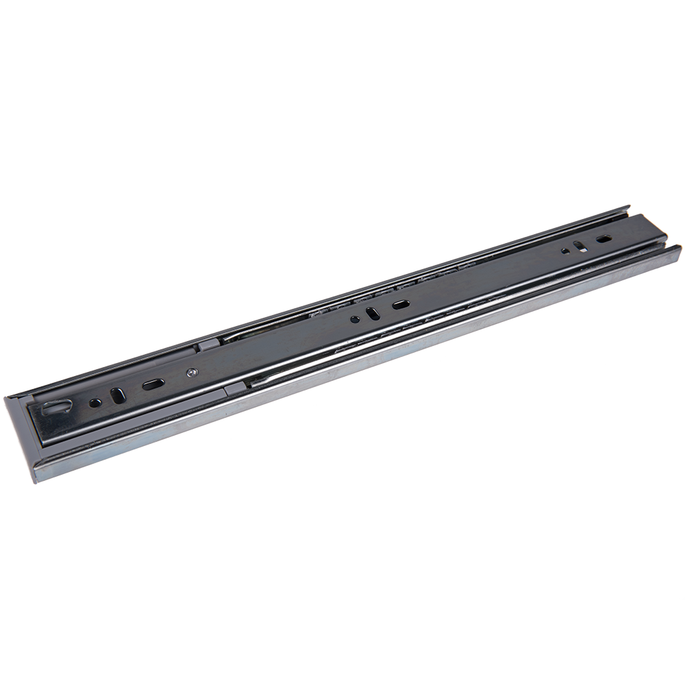 Glisiera TEKO cu bile si amortizor, zincat alb, extractie totala, 350 x 45 mm