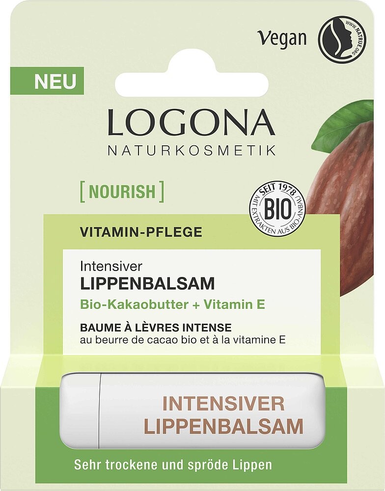 Balsam bio de buze cu unt de cacao, 4,6g Logona