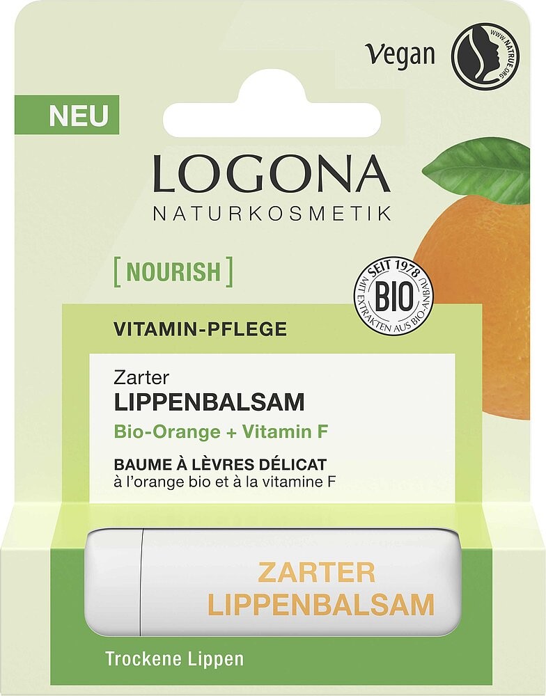 Balsam bio de buze cu portocale, 4,6g Logona