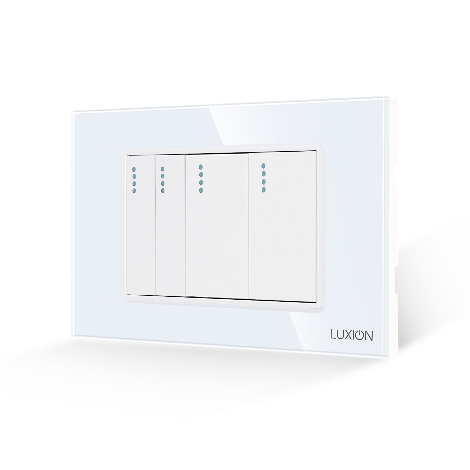 Intrerupator Mecanic 4 Posturi LUXION cu Rama din Sticla, Standard Italian, 3M