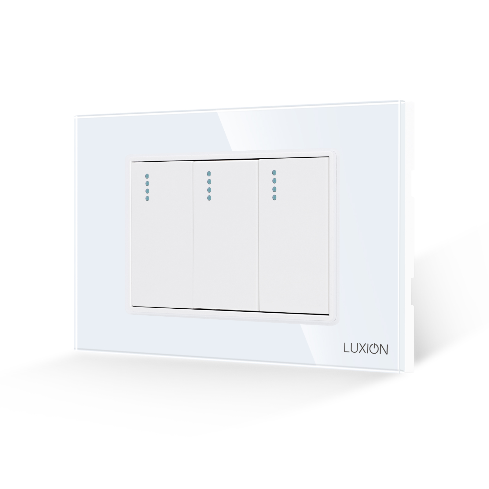 Intrerupator Triplu Mecanic LUXION cu Rama din Sticla, Standard Italian, 3M