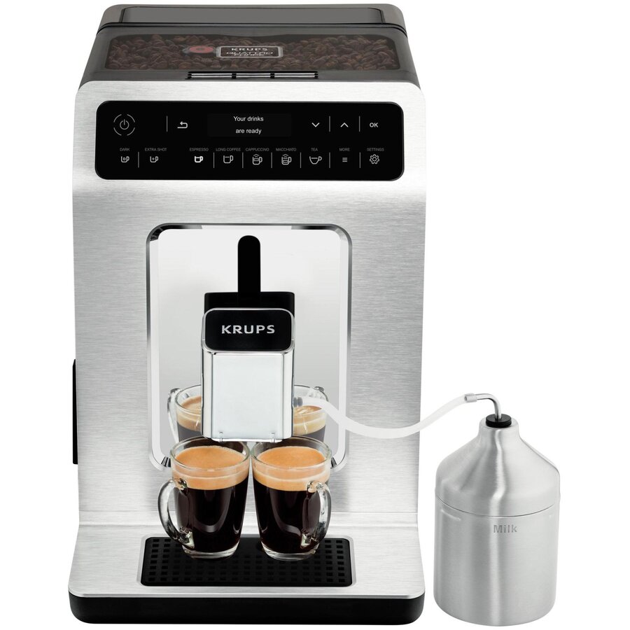Espressor automat KRUPS EA890110 Evidence, 1450W, 15 bari, alb/negru