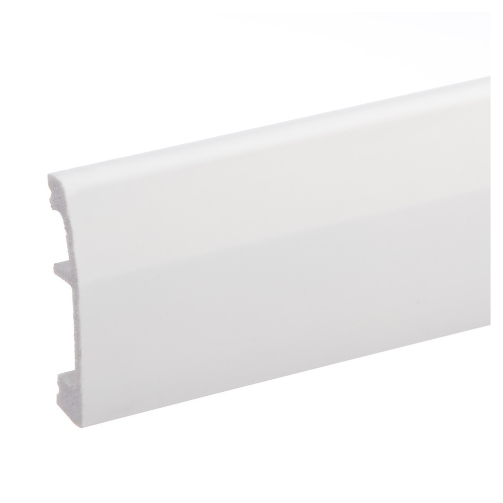 Plinta pardoseala Elegance, polimer dur, alb, 2440 x 14 x 69 mm
