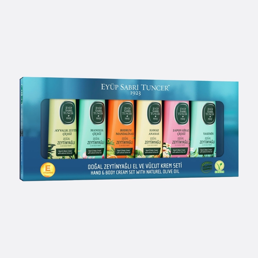 Set Creme de maini și de corp cu ulei natural de Măsline Eyüp Sabri Tuncer 6 x 50 ml
