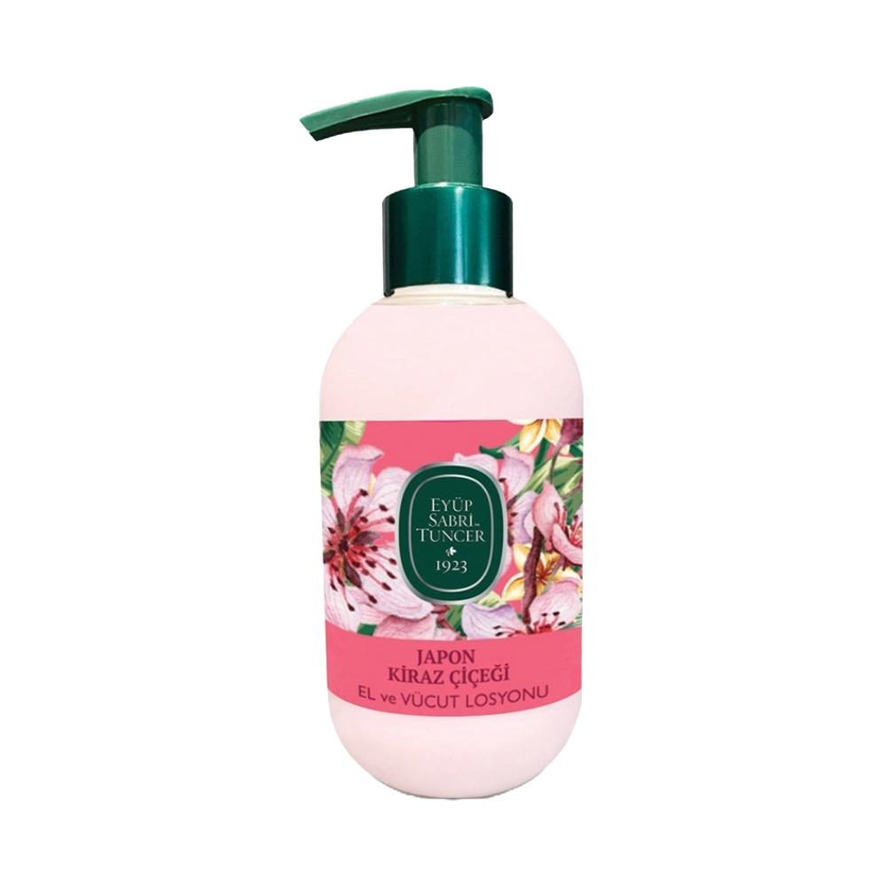 Lotiune de maini si de corp cu ulei de masline Japanese Cherry Blossom Eyup Sabri Tuncer, 280 ML