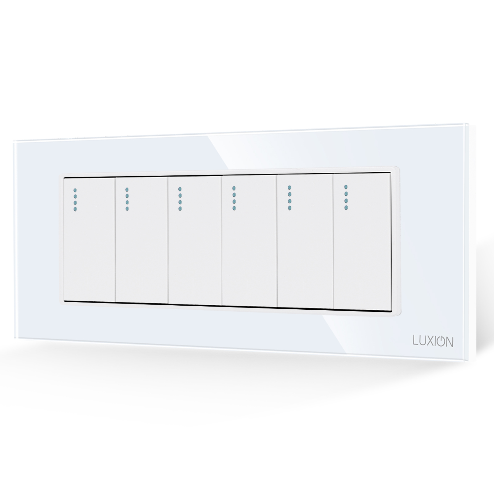 Intrerupator Mecanic 6 Posturi LUXION cu Rama din Sticla, Standard Italian, 6M
