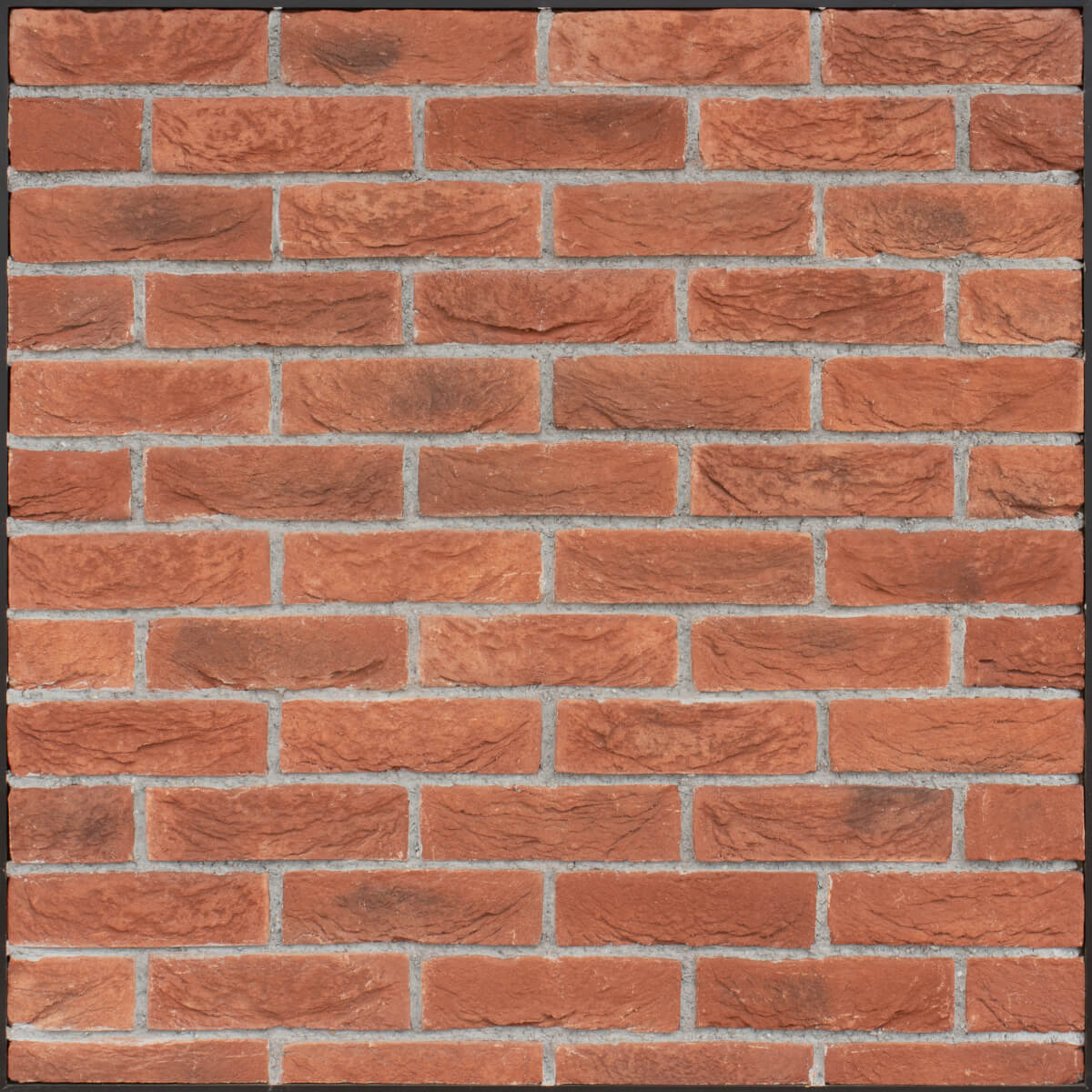 Caramida decorativa Modulo Aurora Red, exterior/interior, montaj cu rost tip placa cu placa, nuante de maro roscat, 21,2 x 6 x 1,5 cm