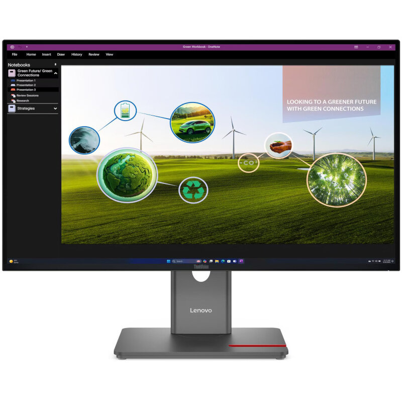 Monitor LED ThinkVision P27Q-40 27 inch QHD IPS 4 ms 120 Hz Black
