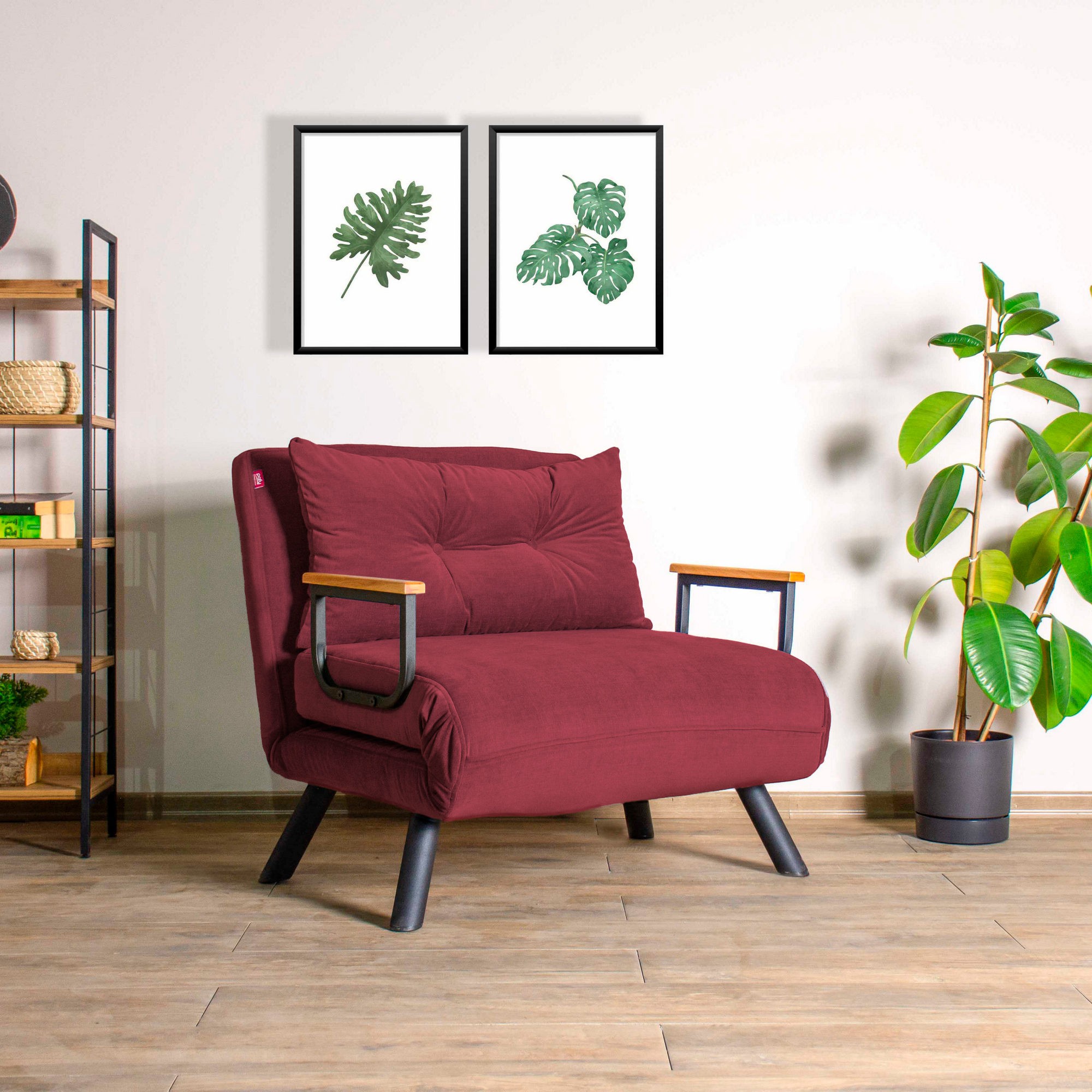 Fotoliu Extensibil Sando Single - Maroon