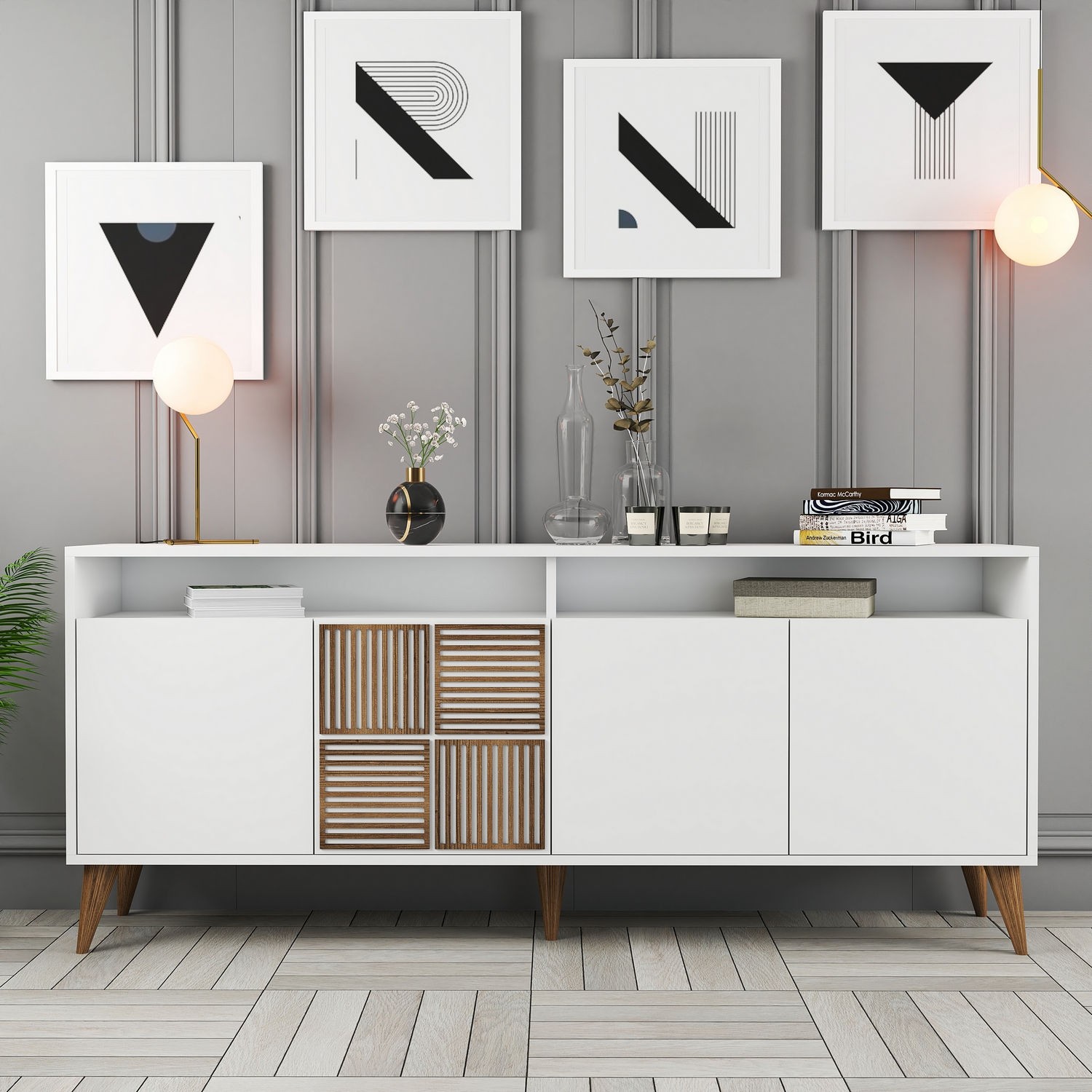 Dulap Tip Consola Milan - White 180 X 78.6 X 35