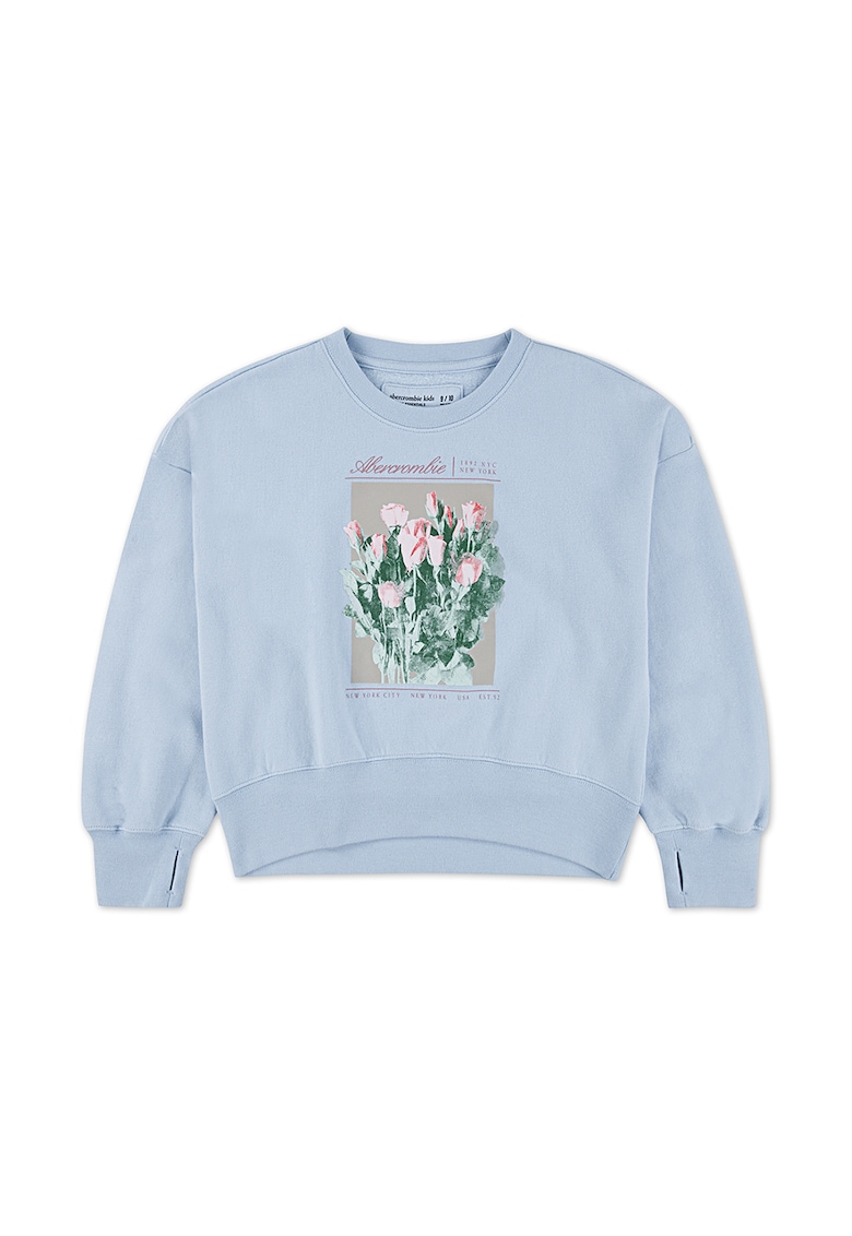 Bluza de trening cu anouri pentru degete - Albastru deschis