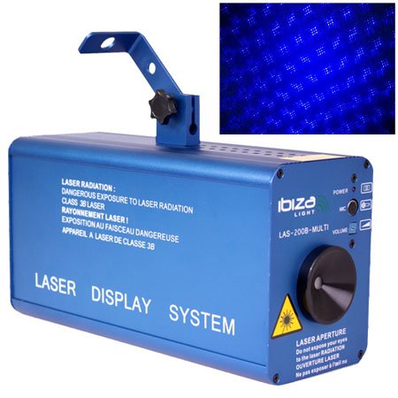 Laser firefly 200MW albastru cu DMX Ibiza Light LAS200B-MULTI