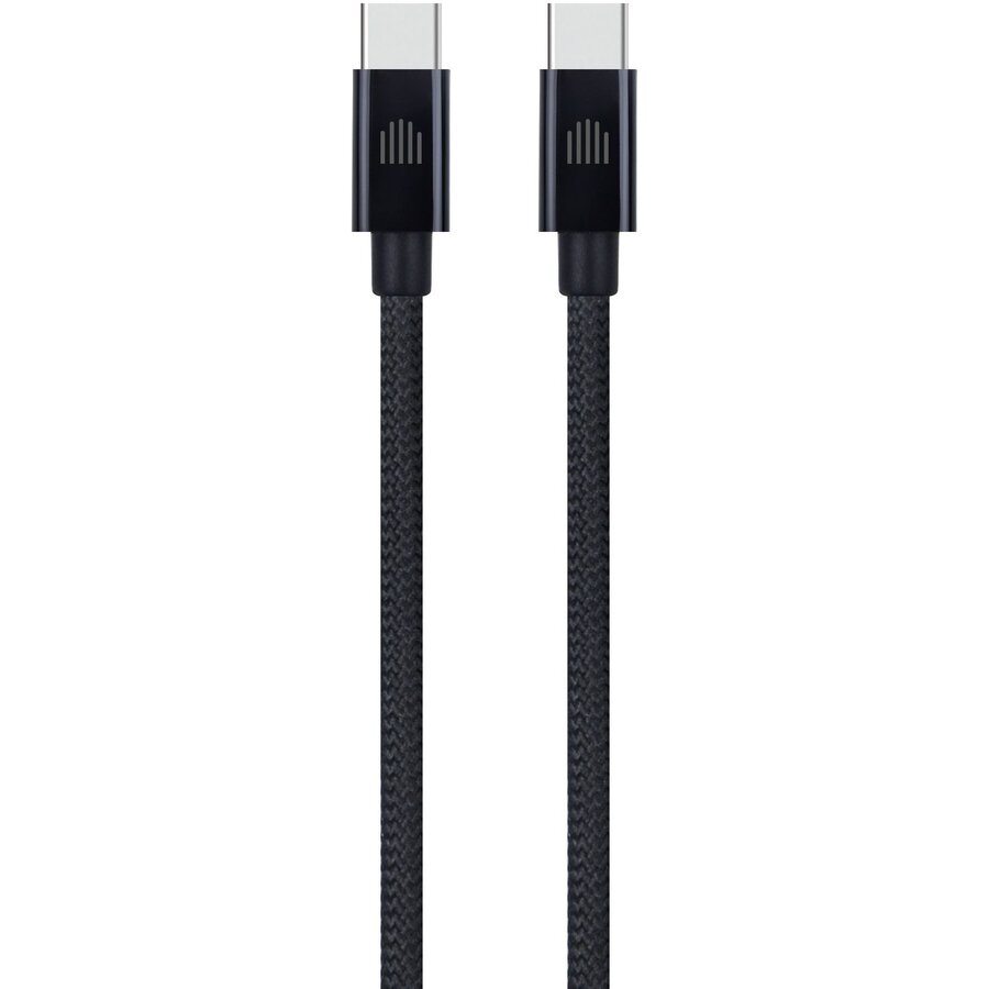 Cablu Date USB-C to USB-C Nylon Textil 0.25m Negru