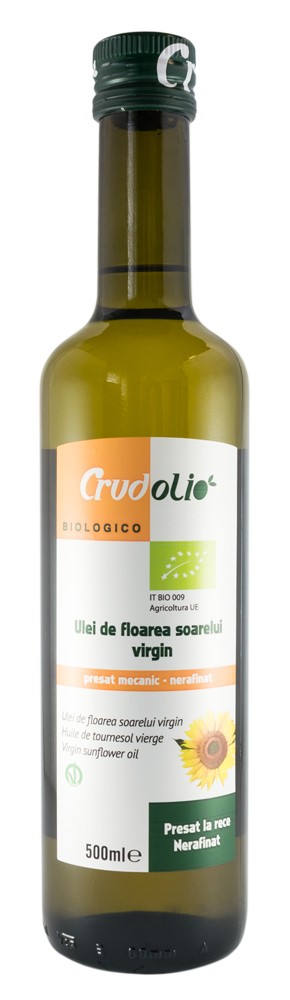 Ulei de floarea soarelui bio 500ml Crudolio